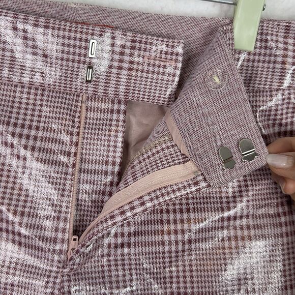 Fung Lan Flare Pants Trouser Gingham Sz 6 Pink 70's Inspired Retro Polyurethane - Picture 5 of 15